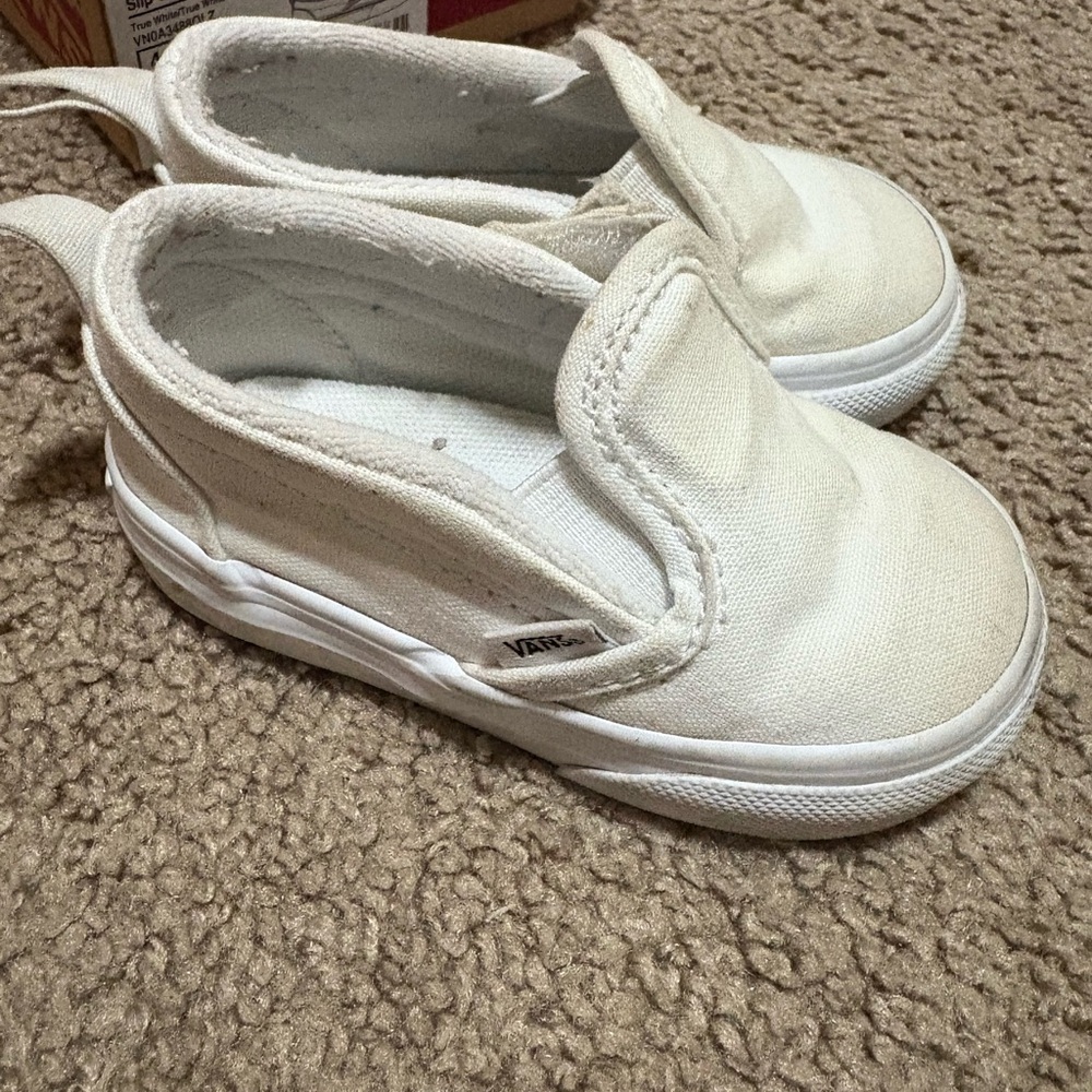 Vans Kids Classic White Slip-On Sneakers